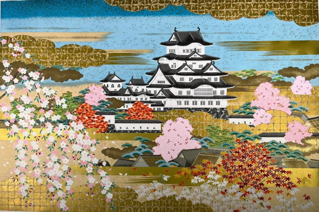 日本金箔𢇁印版畫